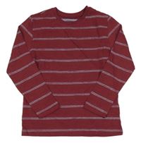 Vínovo-světlemodré pruhované/vzorované melírované triko PRIMARK