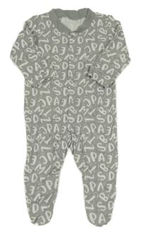 Sivý overal s bílými písmenky