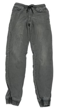 Tmavošedé slim cuff teplákové rifle Denim Co.