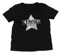 Čierne tričko s hviezdou a nápismi