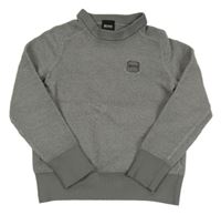 Šedý vlněný svetr s logem HUGO BOSS