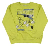 Limetková mikina so skateboardom YOUNG IDOLS