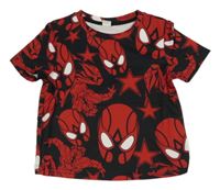 Červeno-čierne tričko s potiskem Spider-man Shein
