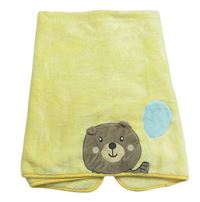 Žltá chlpatá deka s medvedíkom Lily & Dan