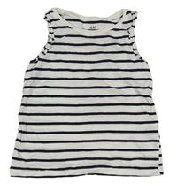 Bielo-tmavomodrý pruhovaný top H&M