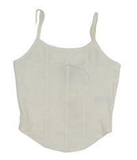 Biely rebrovaný crop top New Look
