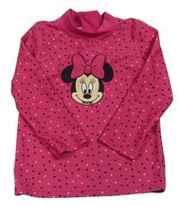 Fuchsiové puntíkaté UV triko s Minnie Disney