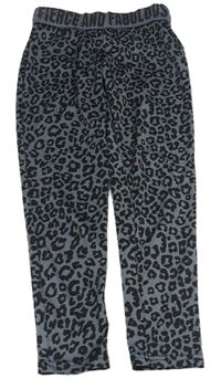 Tmavomodré športové crop legíny s leopardím vzorom Y.F.K.
