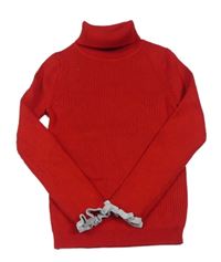 Červený rebrovaný svetrový rolák Primark