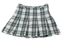 Bielo-tmavošedo-modrá kockovaná skladaná sukňa H&M
