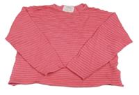 Lososový rebrovaný crop sveter Zara