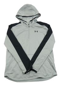 Sivo-čierna športová funkčná mikina s logom a kapucňou Under Armour