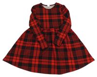 Červeno-čierne kockované šaty Shein