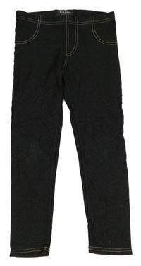 Čierne tregíny s trblietavým pruhom Primark