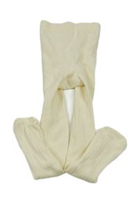 Krémové žebrované punčocháče