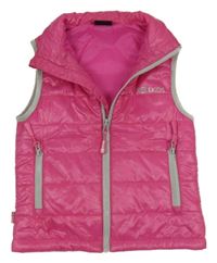 Tmavoružová šušťáková zateplená vesta TrollKids