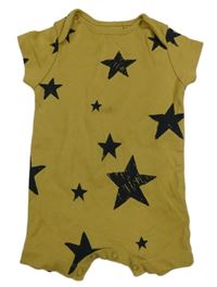 Okrový bavlnený kraťasový overal s hviezdami Next