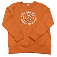 Tehlová melírovaná mikina s nápisom Yigga