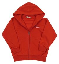 Červená prepínaci mikina s nápisom a kapucňou