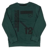 Tmavozelená mikina s nápisom a číslom George