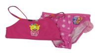 Fuchsiovo-růžové dvoudílné plavky s čumákem a Paw Patrol