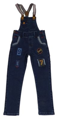 Tmavomodré na traké rifle s nášivkami