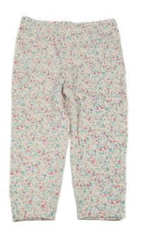 Bielo-ružové kvetované ľahké tepláky Carter's