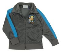 Tmavošedo-modrá športová prepínaci mikina s Bořkem Stavitelem