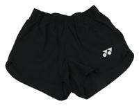 Čierne šušťákové kraťasy s výšivkou