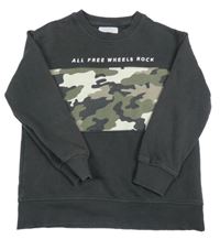Antracitovo-army mikina s nápisem Zara