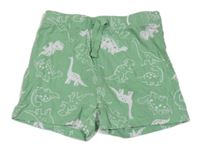 Zelené bavlnené kraťasy s dinosaurami Primark