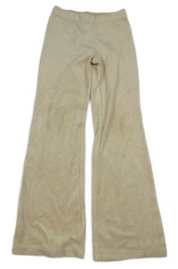 Béžové plyšové flare legíny H&M
