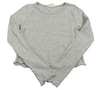 Sivé melírované crop tričko H&M