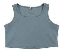 Šedomodrý crop top zn. shein