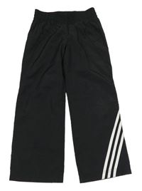 Černé šusťákové funkční sportovní tepláky s logem Adidas
