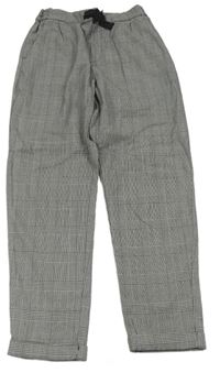 Čierne kockované nohavice H&M