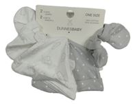 Nové - 4set - 2x bílá + šedá čepice + 2x rukavice - šedé + bílé Dunnes Stores