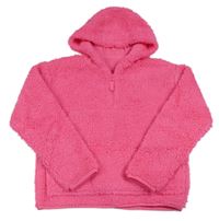Neonově růžová huňatá mikina s kapucí Dunnes stores