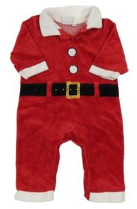 Červeno-bílý sametový overal - Santa