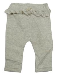 Sivo-smotanové melírované tepláky s volánikom George