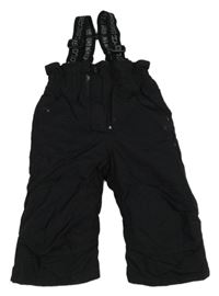 Černé šusťákové funkční oteplovačky s kšandami H&M