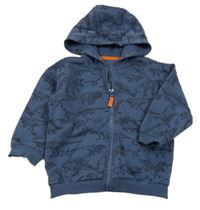 Tmavomodrá prepínaci mikina s dinosaurami a kapucňou Matalan