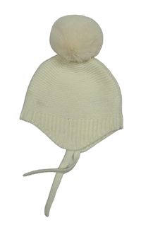 Smetanová čepice s bambulí Matalan