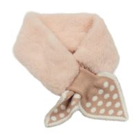 Světlerůžová chlupatá šála s úpletem 