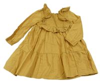 Okrové lehké šaty s madeirou H&M