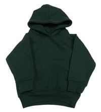 Tmavozelená mikina s potlačou a kapucňou