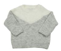 Sivo-biely chlpatý ľahký sveter Primark