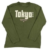 Khaki tričko s nápisom Primark