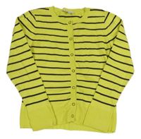 Zeleno-čierny pruhovaný ľahký prepínaci sveter