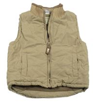 Béžová šušťáková zateplená vesta Adams